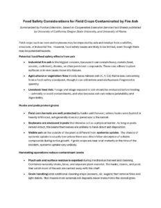 Food Safety of Field Crops after Fire Cover link.