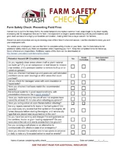 Cover link for Combine Fire prevention checklist