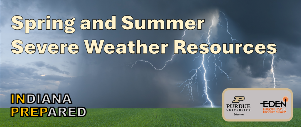 Title banner: Spring and Summer Severe Weather Resources with thunderstorm picture