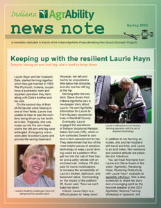 Sample cover of News Note newsletter with a cover story and two photos