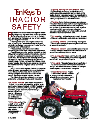 Ten Keys to Tractor Safety Ten Keys to Tractor Safety