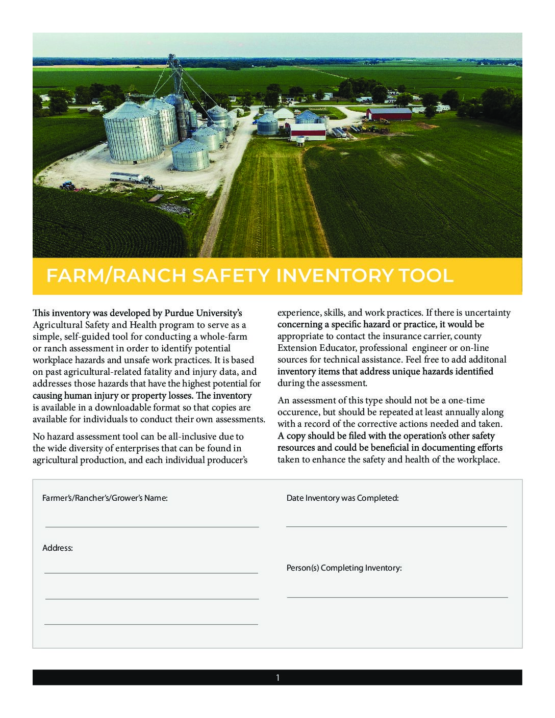 Farm/Ranch Safety Inventory Tool