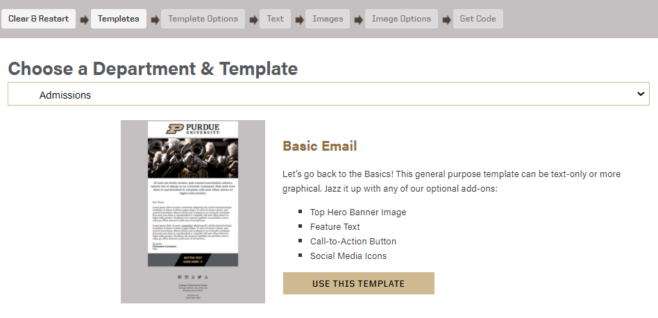 email builder screen shot 