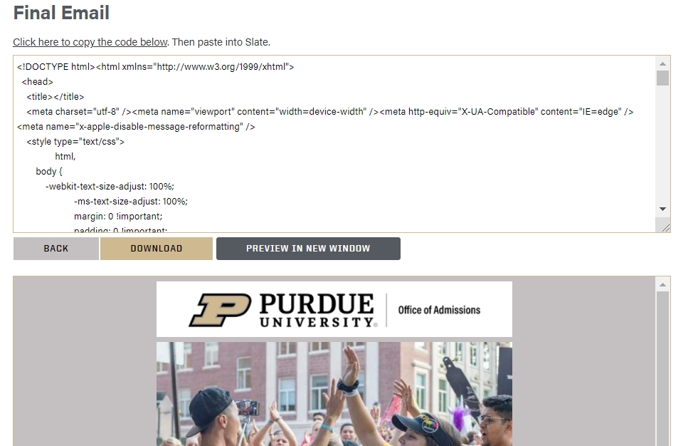 Final email purdue email builder 