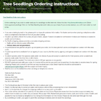 Tree Seedlings Ordering Instructions web page from Indiana Department of Natural Resources.