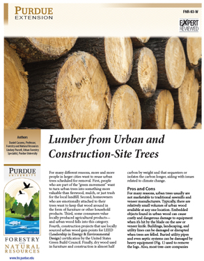 Lumber from Urban and Construction-Site Trees, FNR-93-W publication