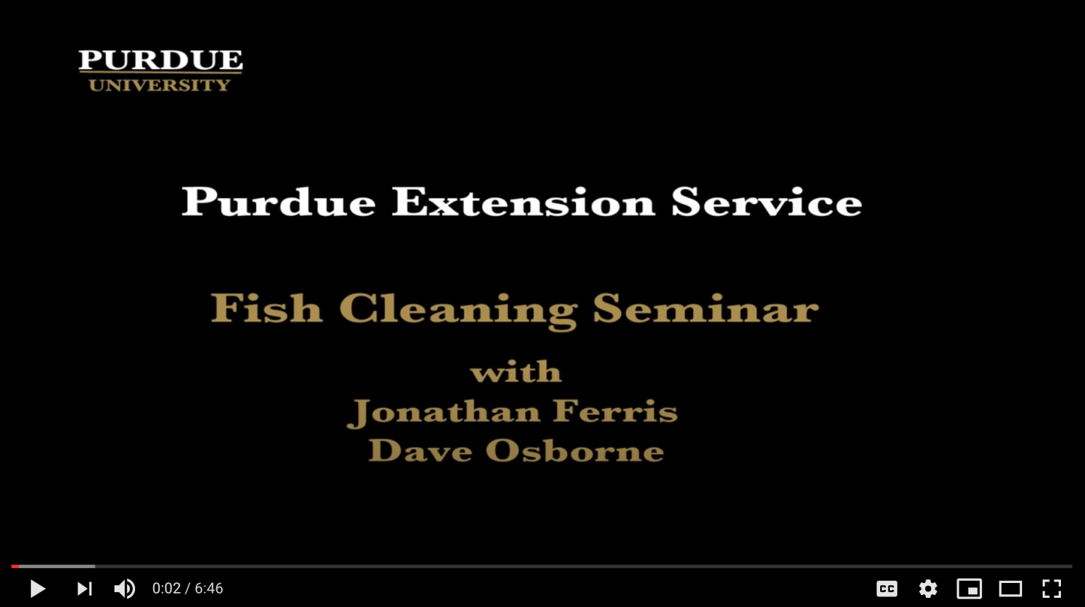Fish Cleaning with Purdue Extension County Extension Director Purdue
