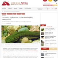 Morning AgClips article, Accepting applications for Farmers Helping Hellbenders.