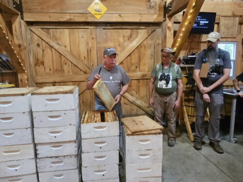 Picture of the inside of Springboro Tree Farm as an employee gives a tour of the property