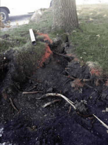 Soil that has been burnt.