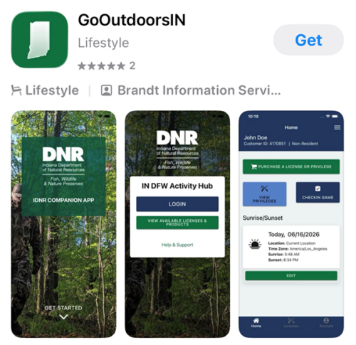 Indiana DNR app.
