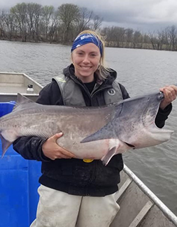 Dominique Turney with a large fish