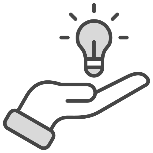 Hand with a lightbulb