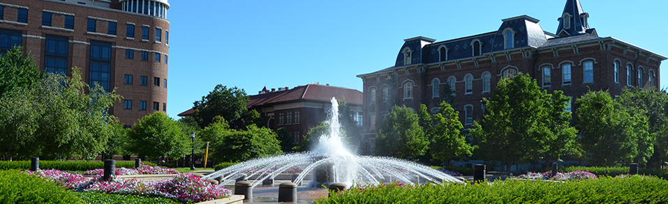 Purdue West Lafayette campus fountain