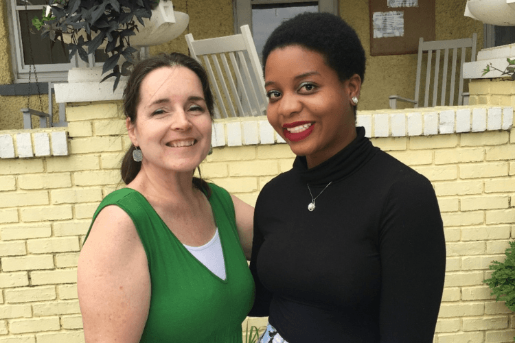 Graduate Student, Roseline Adewuyi (right) with her Community Partner, Suzanne Clementz (left) from Caring Ministry