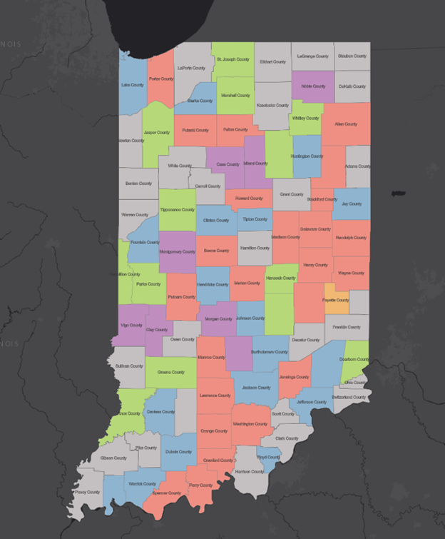 Purdue Extension Coalition Map
