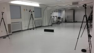 Vicon system configured for obstacle-crossing studies.