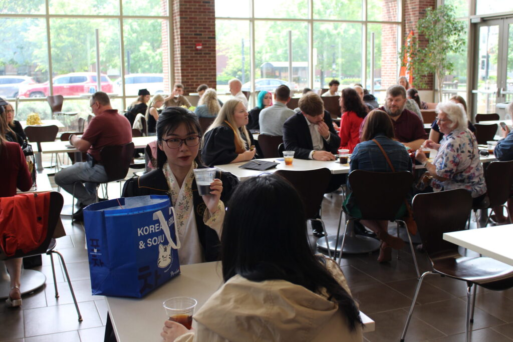 Scenes from Purdue HTM commencement and reception featuring graduates from undergraduate, master’s, and PhD programs.