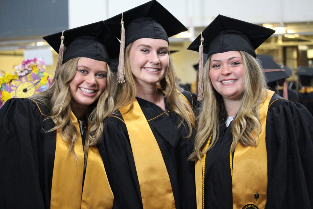 Scenes from Purdue HTM commencement and reception featuring graduates from undergraduate, master’s, and PhD programs.