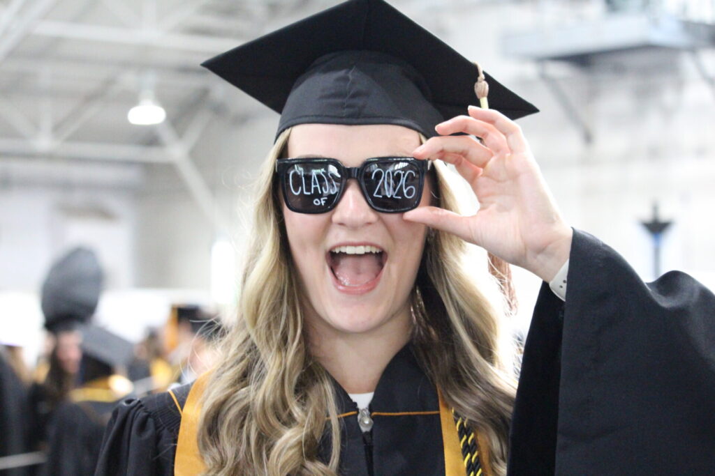Scenes from Purdue HTM commencement and reception featuring graduates from undergraduate, master’s, and PhD programs.
