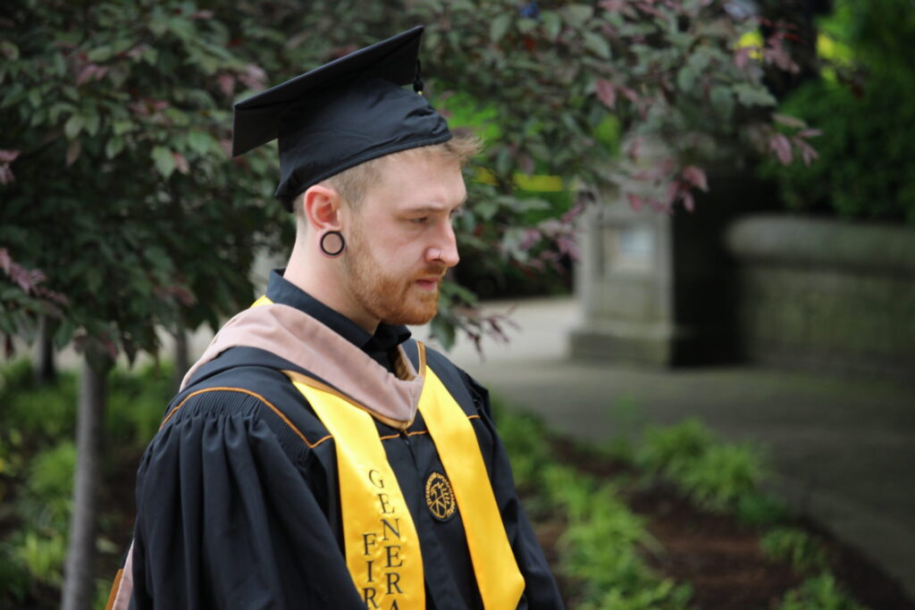 Scenes from Purdue HTM commencement and reception featuring graduates from undergraduate, master’s, and PhD programs.