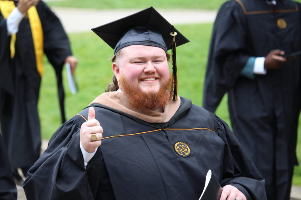 Scenes from Purdue HTM commencement and reception featuring graduates from undergraduate, master’s, and PhD programs.