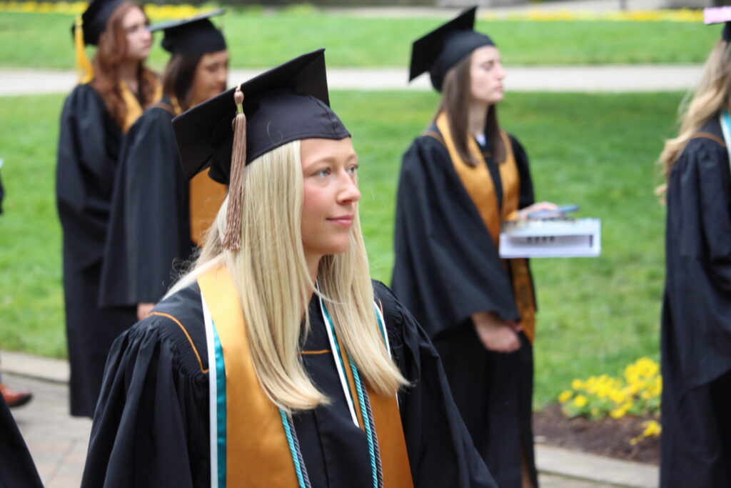 Scenes from Purdue HTM commencement and reception featuring graduates from undergraduate, master’s, and PhD programs.