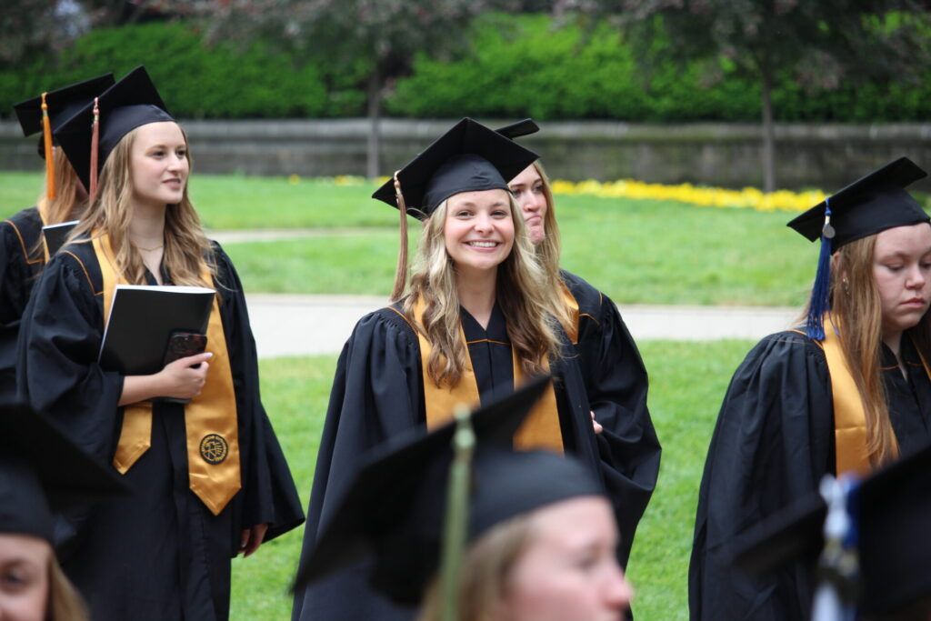 Scenes from Purdue HTM commencement and reception featuring graduates from undergraduate, master’s, and PhD programs.