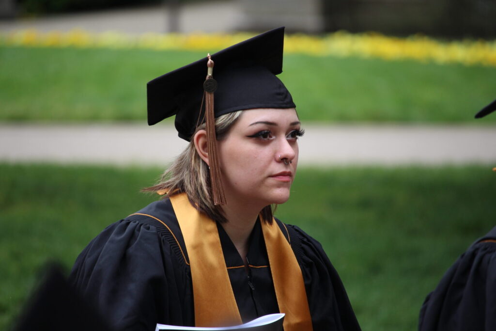Scenes from Purdue HTM commencement and reception featuring graduates from undergraduate, master’s, and PhD programs.