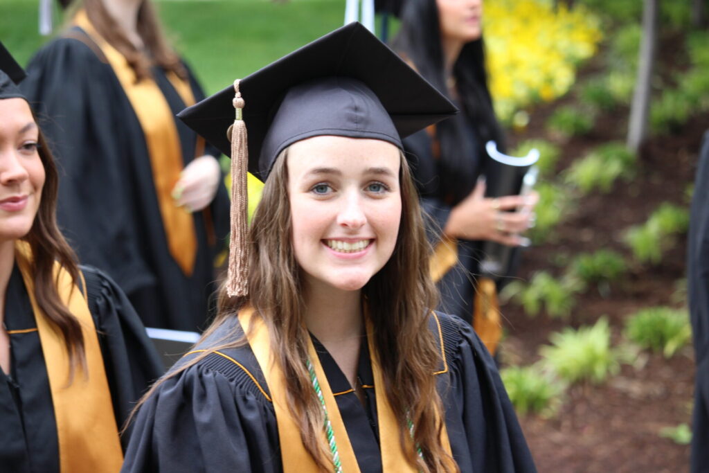Scenes from Purdue HTM commencement and reception featuring graduates from undergraduate, master’s, and PhD programs.