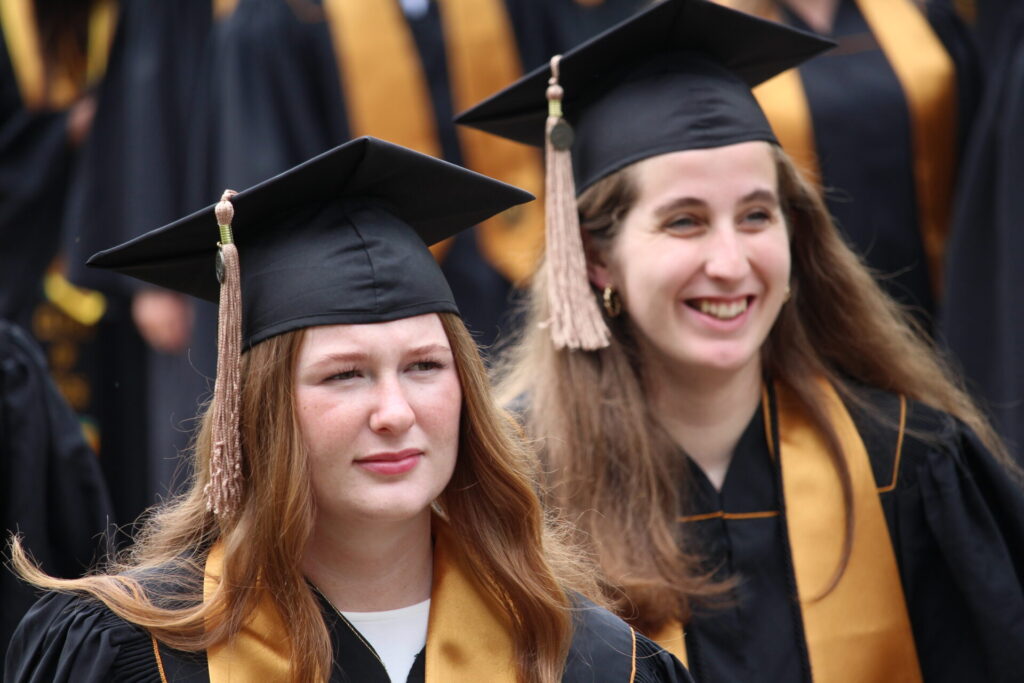 Scenes from Purdue HTM commencement and reception featuring graduates from undergraduate, master’s, and PhD programs.