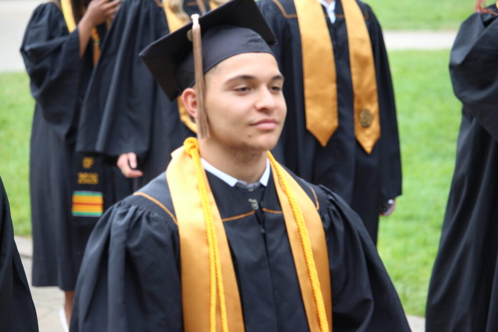 Scenes from Purdue HTM commencement and reception featuring graduates from undergraduate, master’s, and PhD programs.