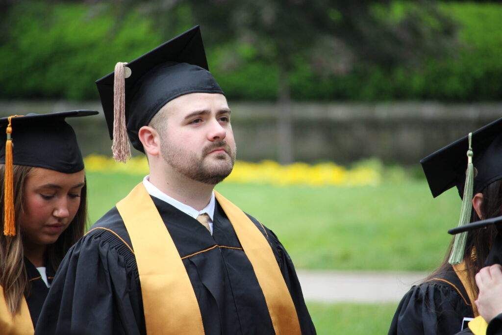 Scenes from Purdue HTM commencement and reception featuring graduates from undergraduate, master’s, and PhD programs.