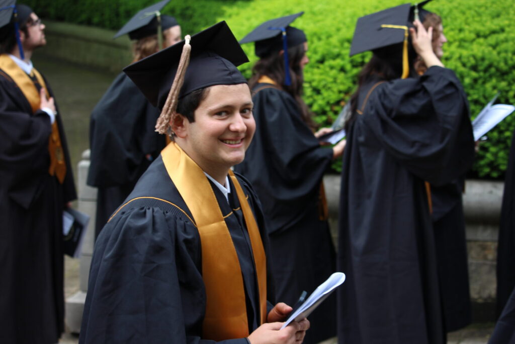 Scenes from Purdue HTM commencement and reception featuring graduates from undergraduate, master’s, and PhD programs.