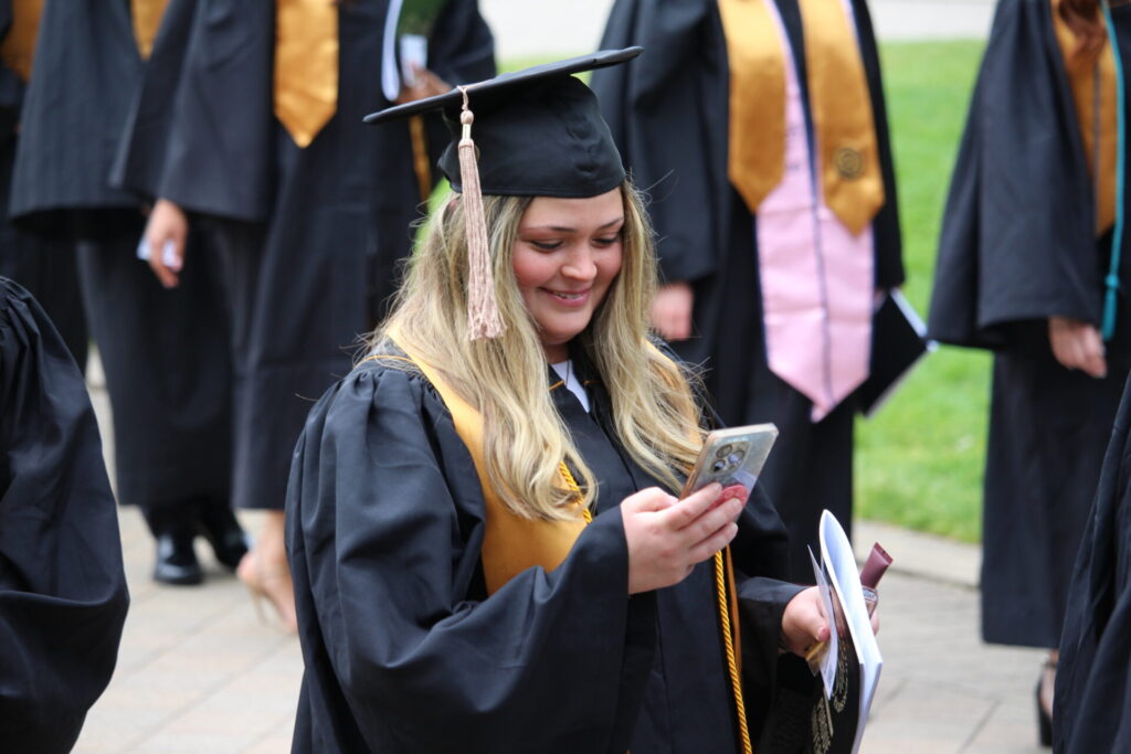 Scenes from Purdue HTM commencement and reception featuring graduates from undergraduate, master’s, and PhD programs.
