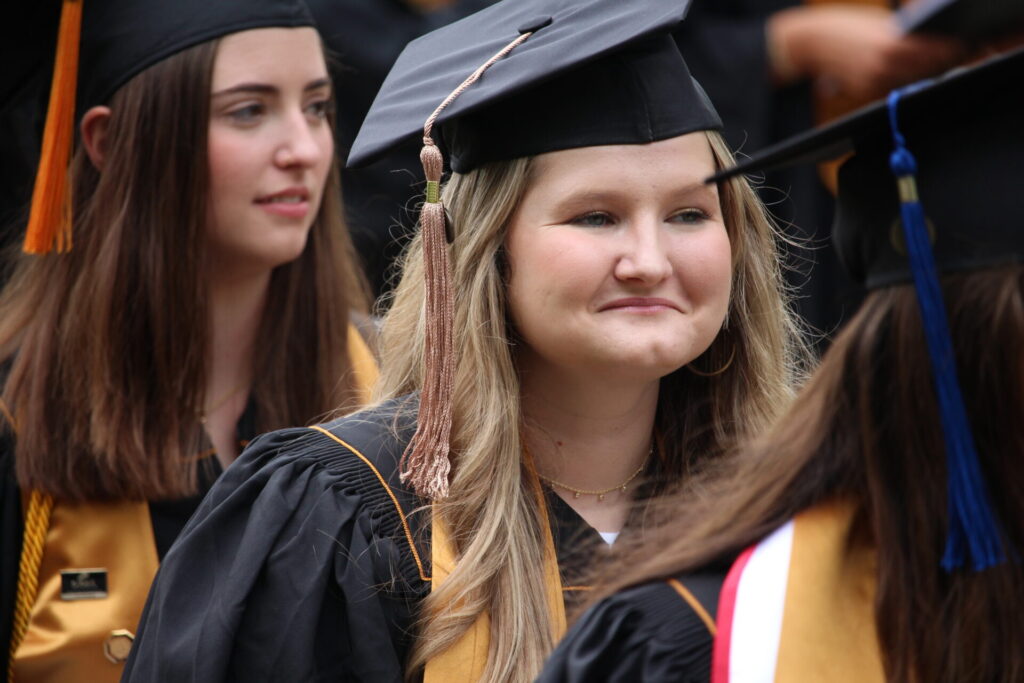 Scenes from Purdue HTM commencement and reception featuring graduates from undergraduate, master’s, and PhD programs.