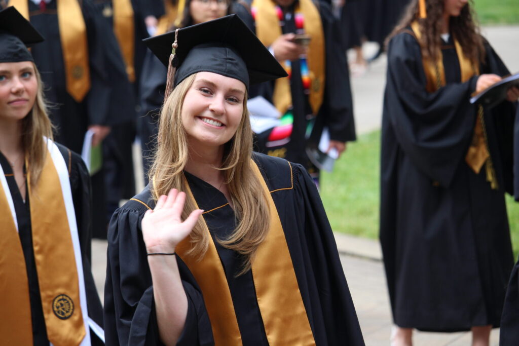Scenes from Purdue HTM commencement and reception featuring graduates from undergraduate, master’s, and PhD programs.