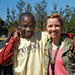Senior Alyssa Nymeyer meets her email buddy from the University of Zambia