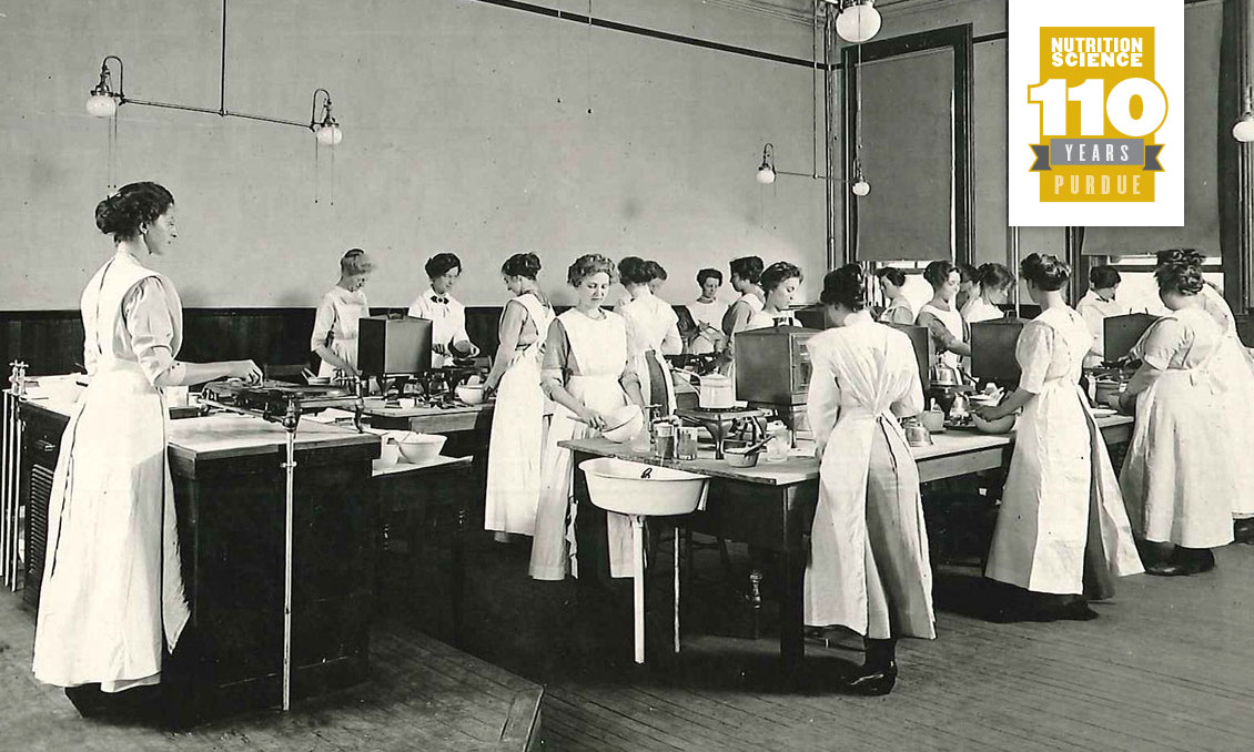 Nutrition Science 110 years. students in a foods classroom during summer school 1913.