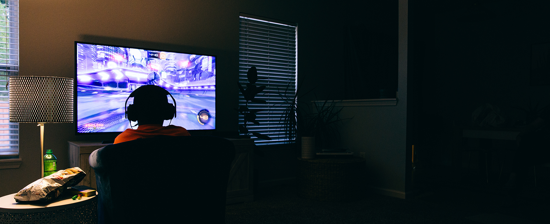 Young kid playing video games