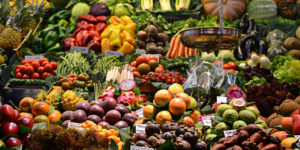 Vegetables in a market