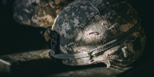 Hungry veterans need help - military helmet