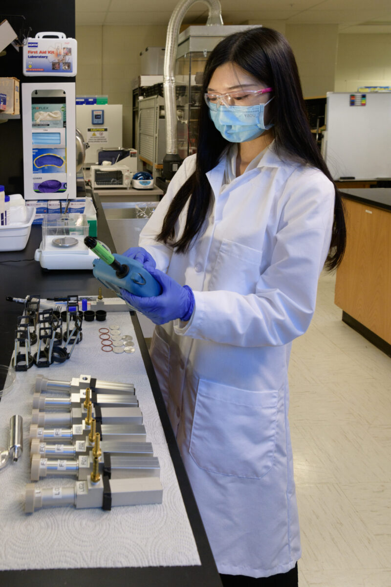 Li Liao, a PhD student in the School of Health Sciences, has been key in the development of a new bioaerosol sampler in the lab of assistant professor Jae Hong Park.