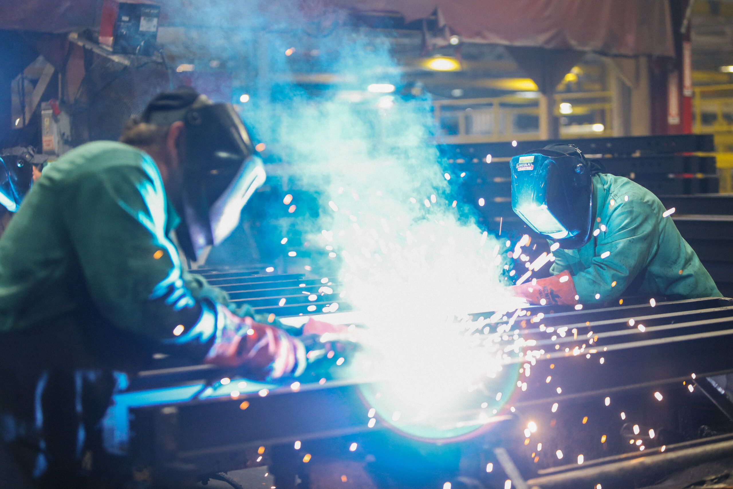 Two welders work in Wabash National.