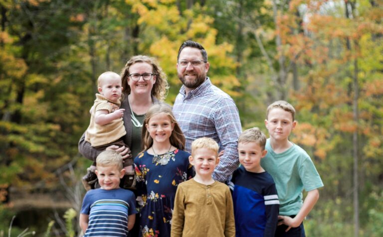 Dennis Swender with his family