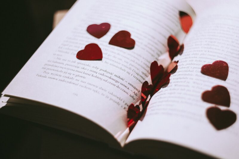 Hearts in book