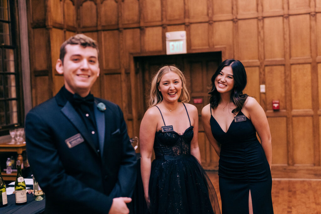 Some student volunteers pose for a photo at the 2022 Black Tie Dinner.