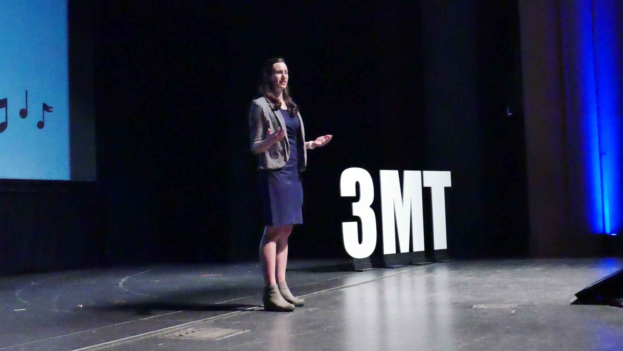 Emily Sandgen presents at the 2023 Purdue Three Minute Thesis competition.