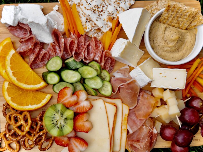 A charcuterie board