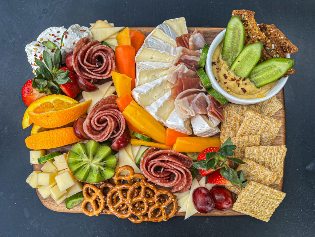 A charcuterie board